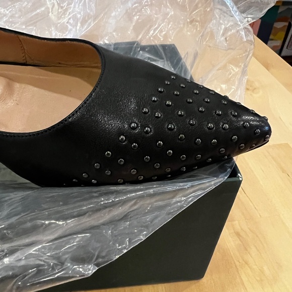 Super versatile black leather studded ballet flats by George Hogg - Picture 5 of 5